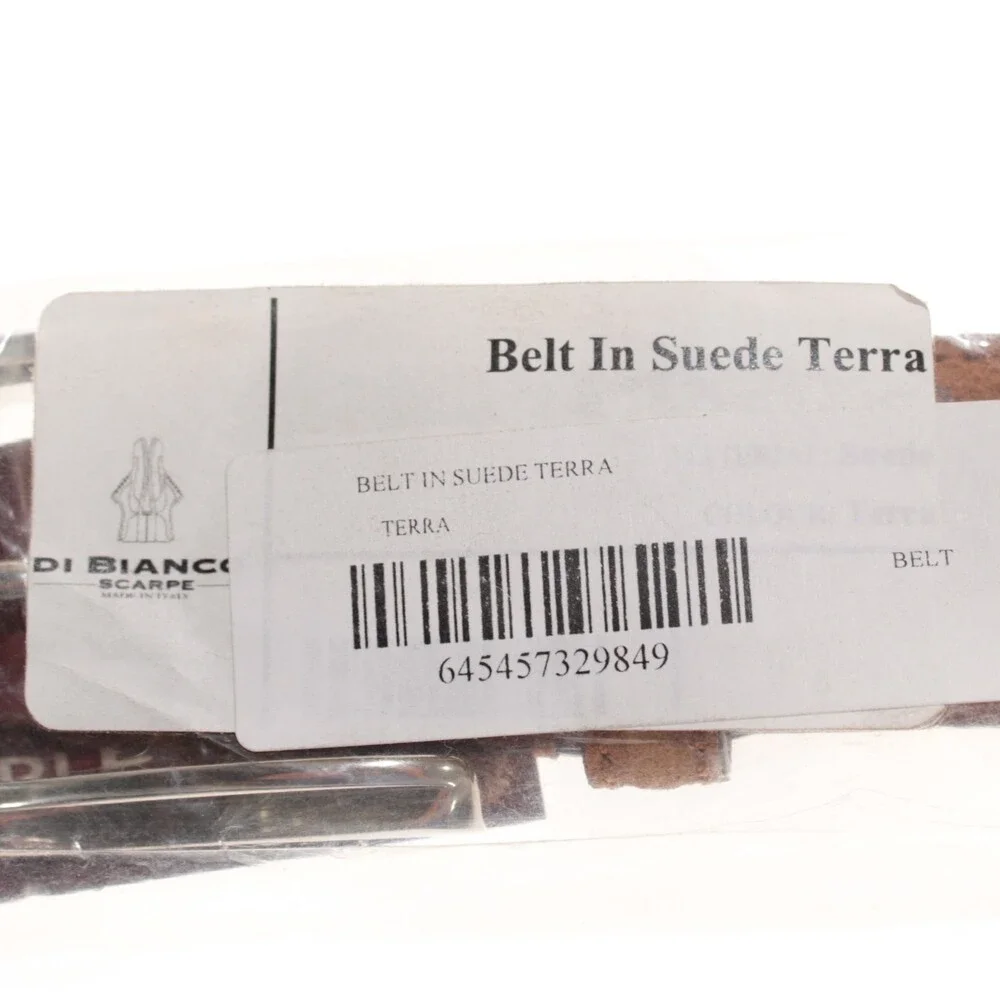 Di Bianco NWT Cut to Size Dress Belt In Solid Brown Suede Leather One Size